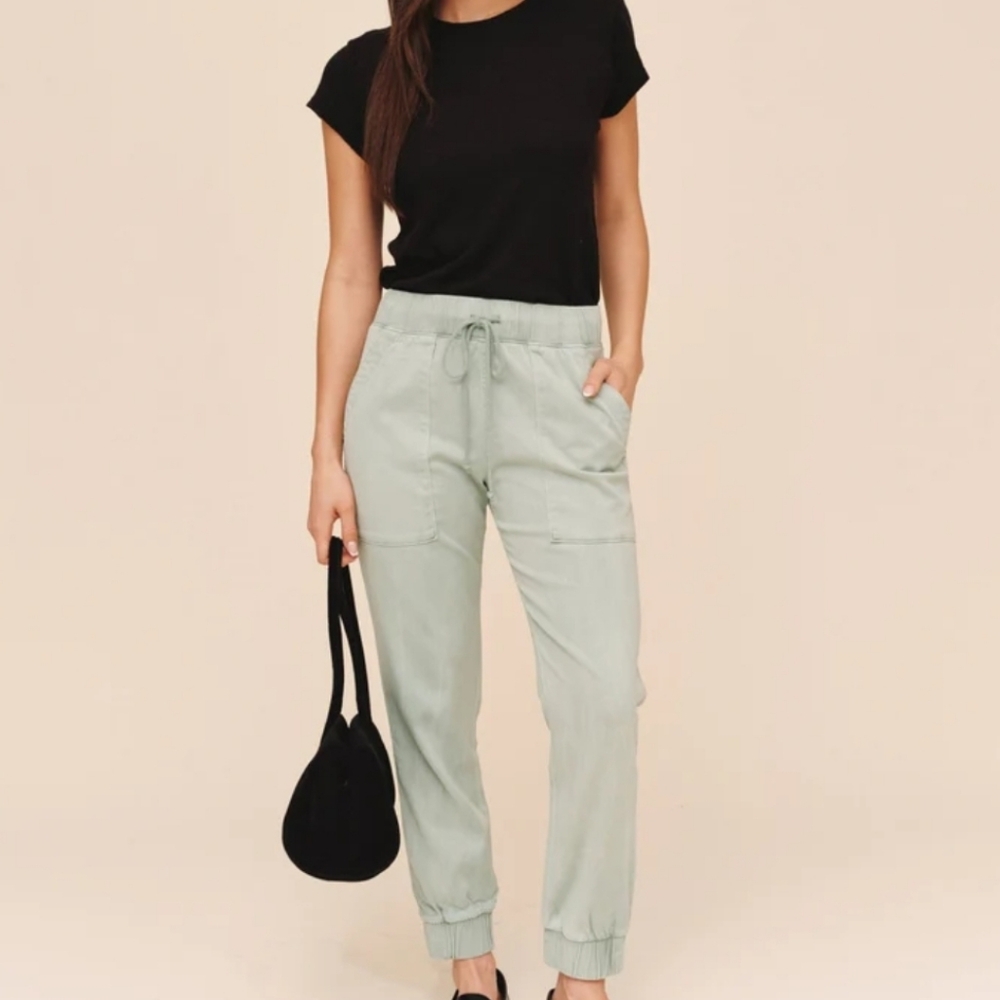 Bella Dahl Tencel Pocket Joggers Oasis Green Sage Soft Size M